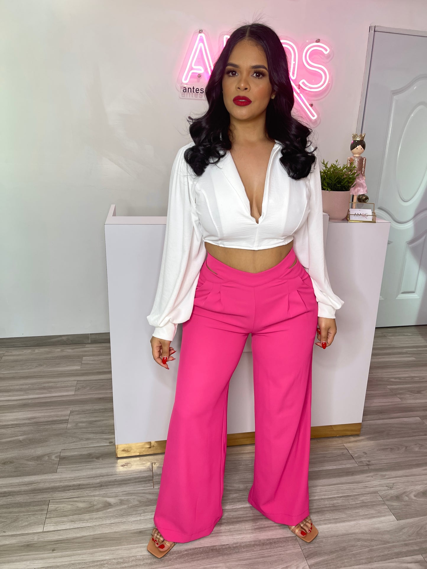 Pants Wide Fucshia Muy Muy