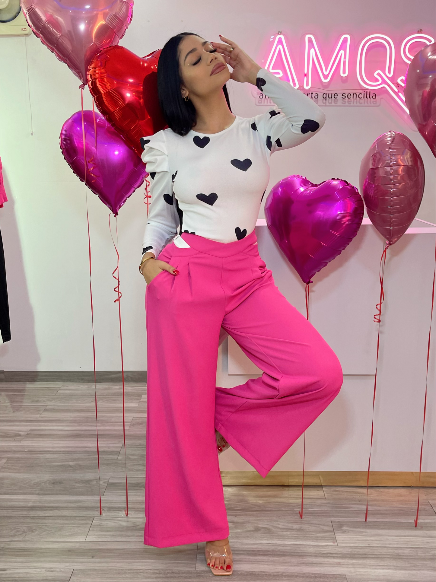 Pants Wide Fucshia Muy Muy