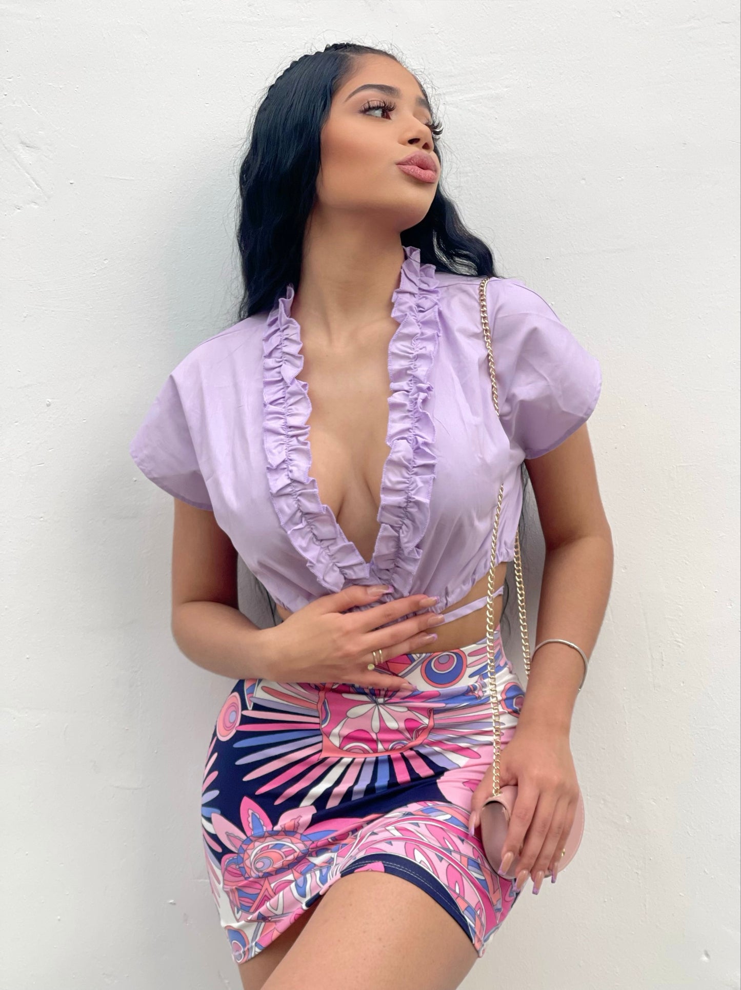 Print Mini Skirt MultiColor
