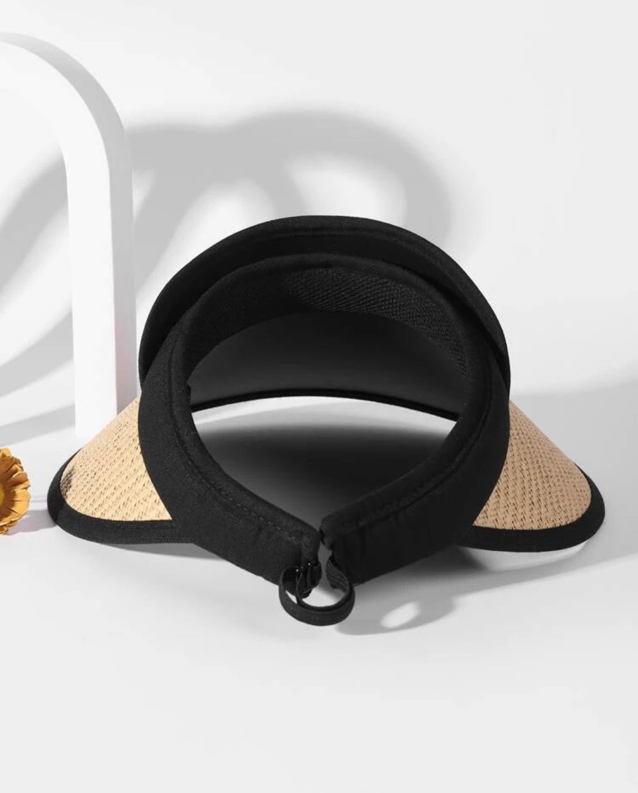 Women leaf Detail Two Boho Straw Visor Hat