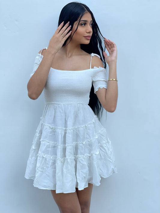 White Shoulder Dress